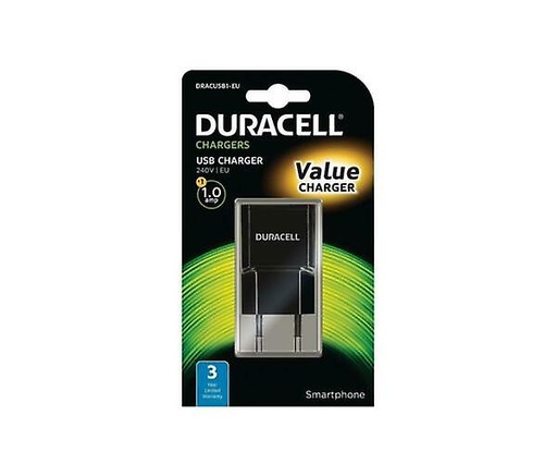 [DRACUSB1-EU] Carregador Duracell USB 1A Preto